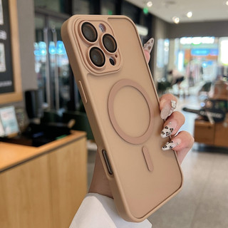 Yadun Từ Tính Mờ Acrylic Sa Mạc Vàng Matte Cho IPhone 16 15 14 Plus 13 12 11 Pro Max Ống Kính Bảo Vệ Toàn Diện Chống Vân Tay Chống Rơi