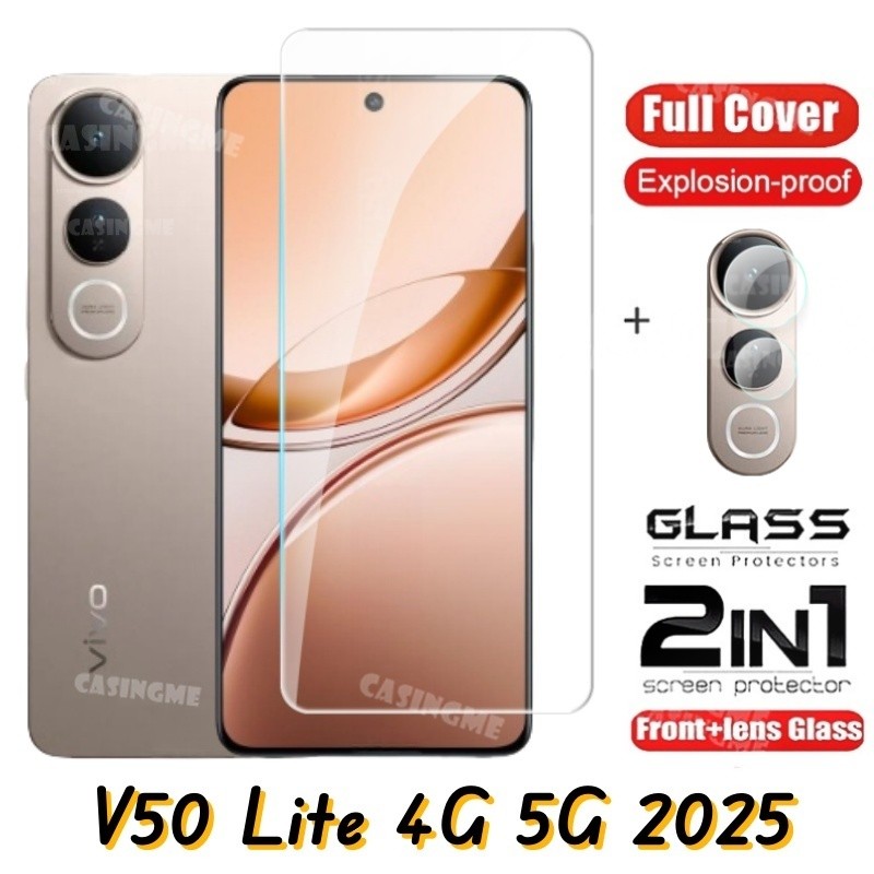 Dành Cho Vivo V50 Lite 4G 5G 2025 Full Cover Kính Cường Lực Flim Cho Vivo V50 Lite V50Lite V 50 Lite 4G 5G 2025 Mặt Trước Phim Mặt Sau Ống Kính Kính Mặt Sau Camera Bảo Vệ Màn Hình Ống Kính