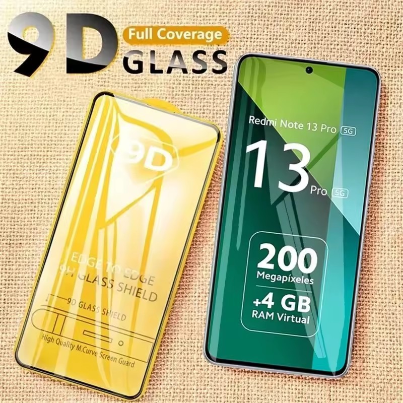 Kính cường lực 9D bảo vệ toàn màn hình dành cho Redmi Note 15 14 14S 13 12 Turbo 12S 11 11S Pro China 11T Plus 5G 4G 2026
