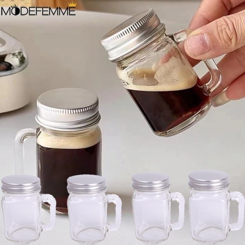 [Đặc sắc] Chai rượu Mini - Trang trí tiệc sinh nhật đám cưới - Di động, chống rò rỉ, kín - Hộp đựng mật ong DIY - Nồi thủy tinh trong suốt - Bình chia cà phê - Đồ dùng nhà bếp