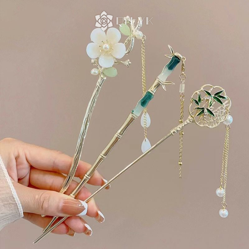 Qrhyk Phong Cách Trung Hoa Retro Hoa sel Kẹp Tóc Đơn Giản Cổ Tích Tóc Dính Mũ Dành Cho Nữ Cô Gái Tính Khí Phụ Kiện Tóc Mới
