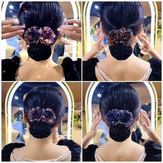Chụp Búi, Kẹp Lưới Búi Tóc Hình Hoa, Phụ Kiện Tóc TRUNG NIÊN HaminStore