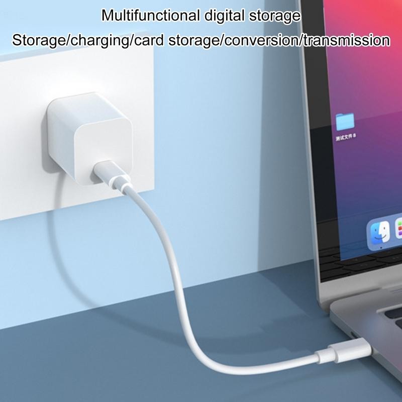 Hộp lưu trữ USB đa chức năng di động Bộ sắp xếp kỹ thuật số Cáp sạc nhanh 60w Bộ chuyển đổi loại C sang C 3 trong 1