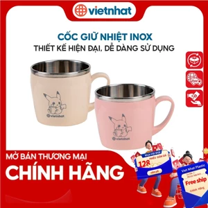 Cốc inox ăn dặm giữ nhiệt cho bé Nhựa Việt Nhật 200ml C6351 Nhựa Việt Nhật AMIZIN
