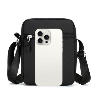 [COD] Túi đeo vai NOOKSTORY, Túi đeo chéo Mini màu đen, Túi điện thoại di động bền bỉ cho nam