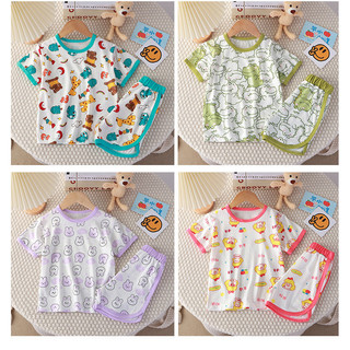 (6M-12Y) Bộ Quần Áo Bé Gái & Bé Trai Mùa Hè Mới Cotton In Hình Đầy Đủ Quần Áo Bé Trai Và Bé Gái Bộ Quần Áo Cho Bé Phần 1