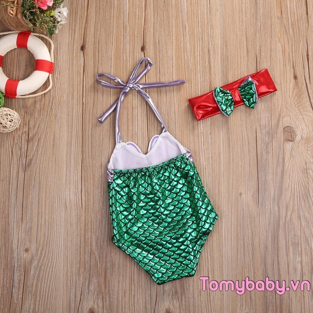 Trẻ Em Bé Gái Một Mảnh Đồ Bơi Vỏ Cá In Hình Nàng Tiên Cá Ren Đồ Bơi Cho Quần Áo Mùa Hè