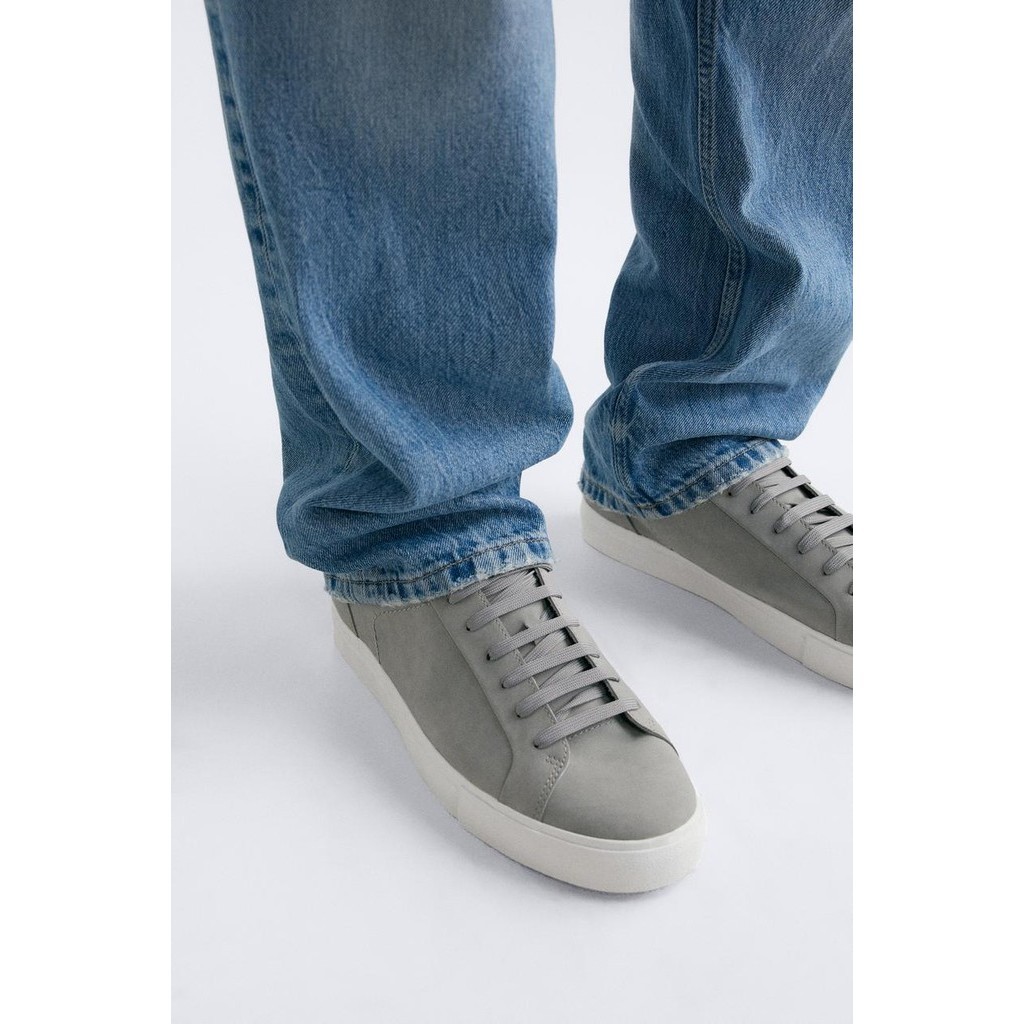 Giày sneaker Zara chính hãng Grey White Classic - Xám Trắng Dáng cổ điển