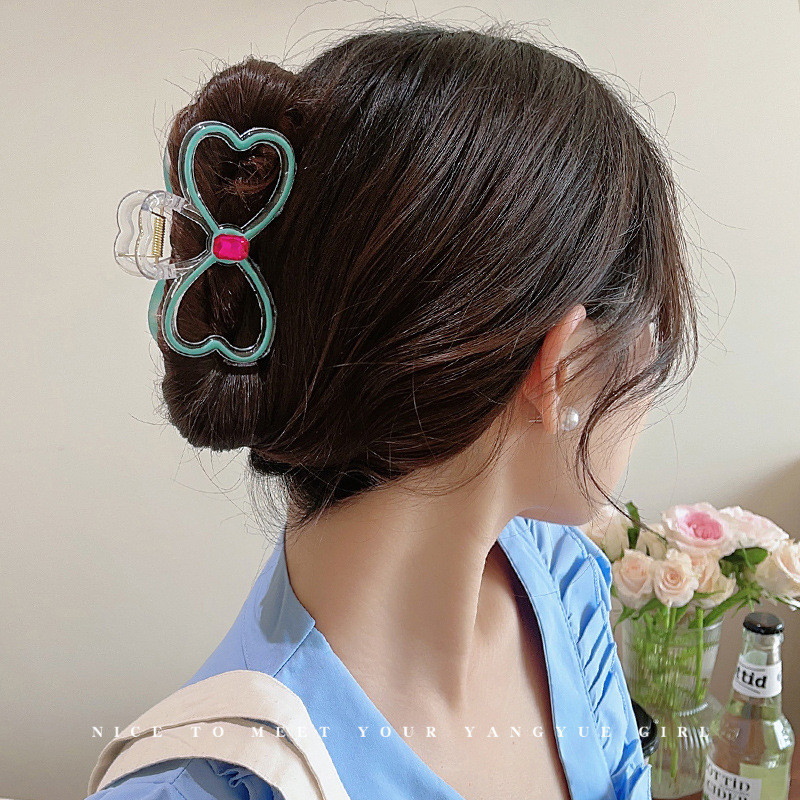 [Yunyuan] Kẹp Tóc Nơ Kim Cương Giả Cho Nữ Nhiều Màu Sắc Jelly Công Chúa Phụ Kiện Tóc Màu Kim Cương Kẹp Nơ Mũ Đội Đầu Kẹp Cá Mập Cực Lớn