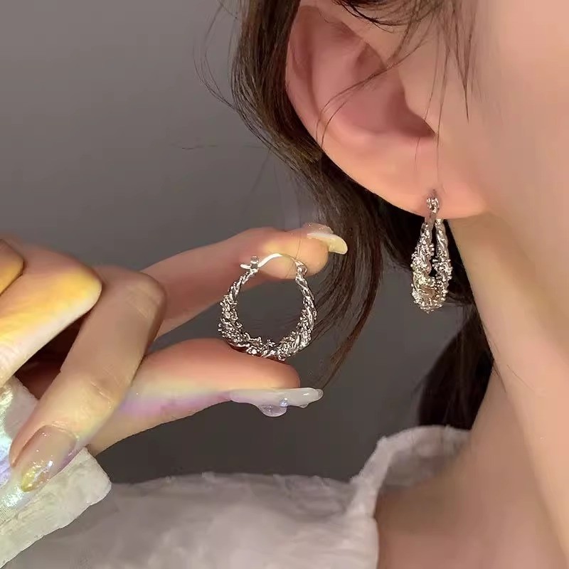Bông tai nữ ngọc trai bạc Bông tai sang trọng nhẹ thời trang