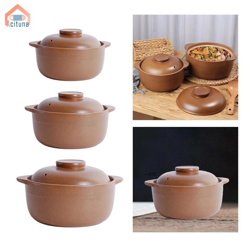 Nồi đất sét Nồi nấu đất sét Handmade Quảng Đông Nồi đất sét không tráng men để nấu ăn Nồi đất nung Nồi nấu ăn