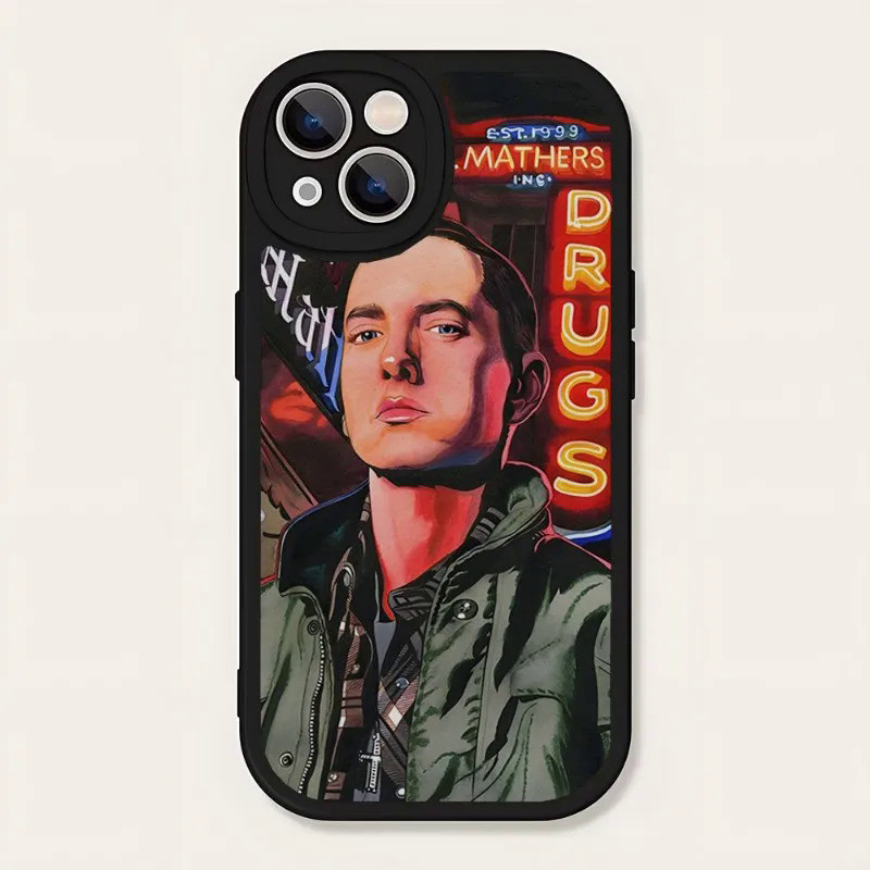 Tp-1 Hop Rapper Eminem Rap Ốp Lưng Điện Thoại Da Cừu Cho Iphone 12 Pro Max 14 11 12 Mini X Xr Xs 8 7 Puls Se Sang Trọng Di Động Cov