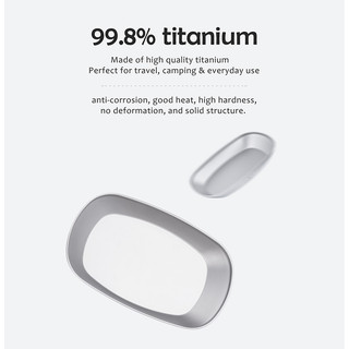 Boundless Voyage Đĩa Titan Siêu Nhẹ Đĩa Kim Loại Cắm Trại Ngoài Trời Chảo Bộ Đồ Ăn Cá Trái Cây Ăn Nhẹ Rau Đĩa Ăn Tối