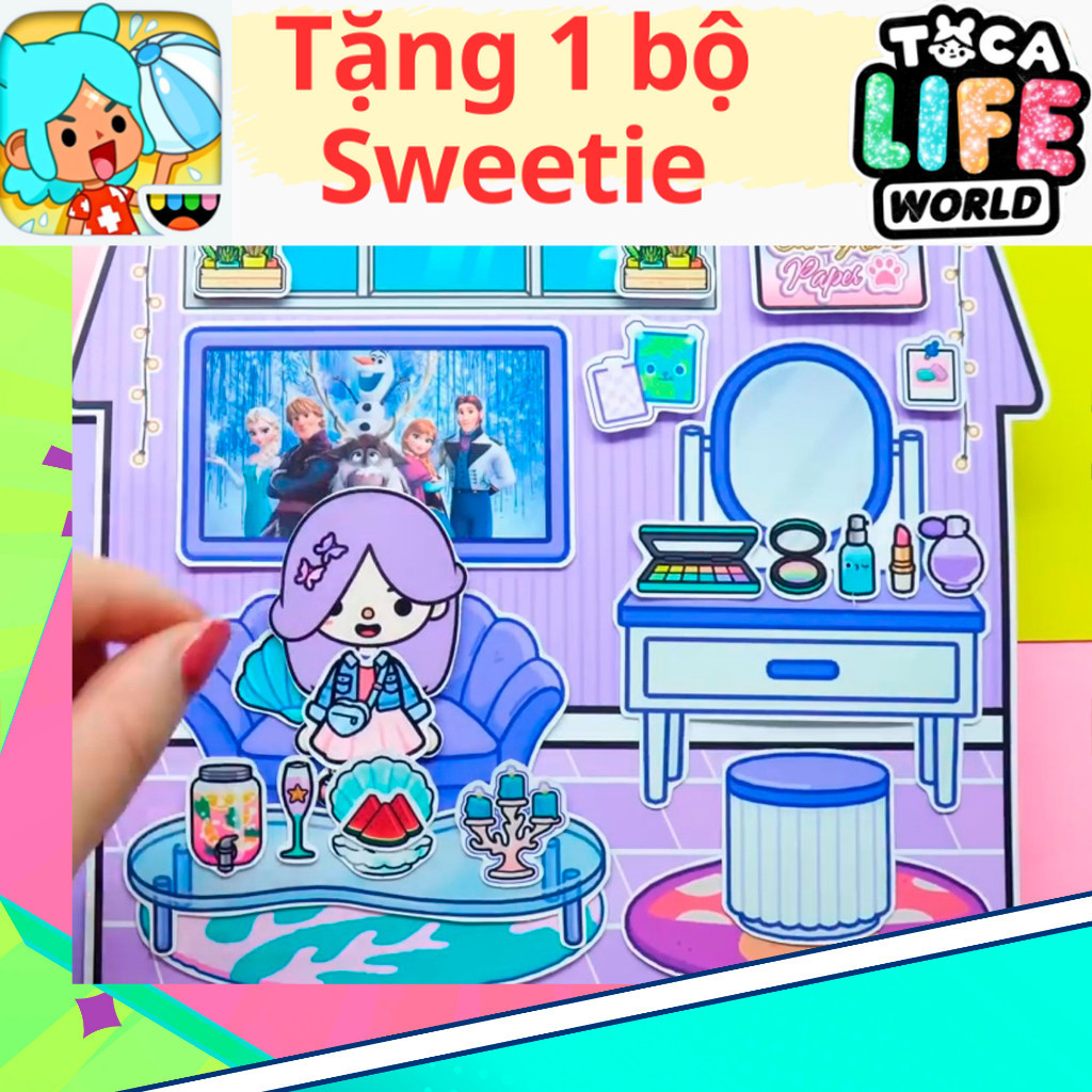 ĐỒ CHƠI NGÔI NHÀ BÚP BÊ GIẤY CẮT THỦ CÔNG DIY - TOCA LIFE WORLD -  MẪU TA057