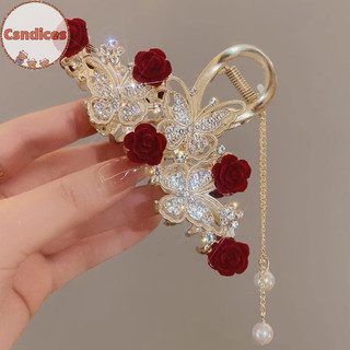 Csndices Ánh Sáng Kim Cương Giả Phong Lan sel Hoa Hồng Móng Vuốt Tóc Barrette Phụ Kiện Tóc VN