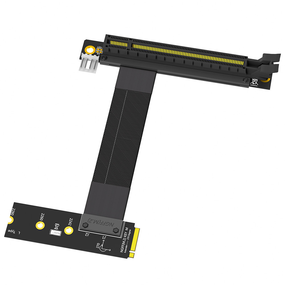 Thẻ chuyển đổi nâng thẻ đồ họa JMT M.2 NGFF Key M sang PCI-E 16x với cáp mở rộng Nvme sang PCI-E 6X