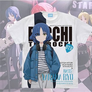 PS2 Bocchi the Rock Hitori Goto Ryo Yamada Nijika Ijichi Ikyuo Kita Cosplay vải 3D Áo thun Anime Tay Ngắn Top SP