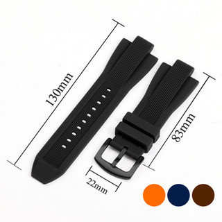 Dây đồng hồ silicon sọc MK8184/MK8152/MK9020 cao su nam nữ, vòng tay thể thao chống nước màu đen xanh cam