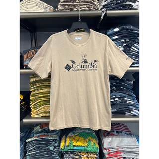 Bán áo thun nam Columbia cổ tròn tay ngắn, 100% cotton, in hình thời trang cho ngày hè thoái mái