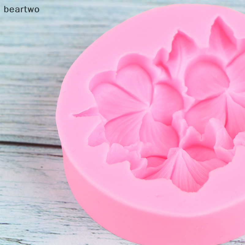 < Beartwo > 1 Khuôn Silicon Hình Hoa Gardenia Plumeria Rubra Khuôn DIY Dụng Cụ Nướng Bánh Đẹp