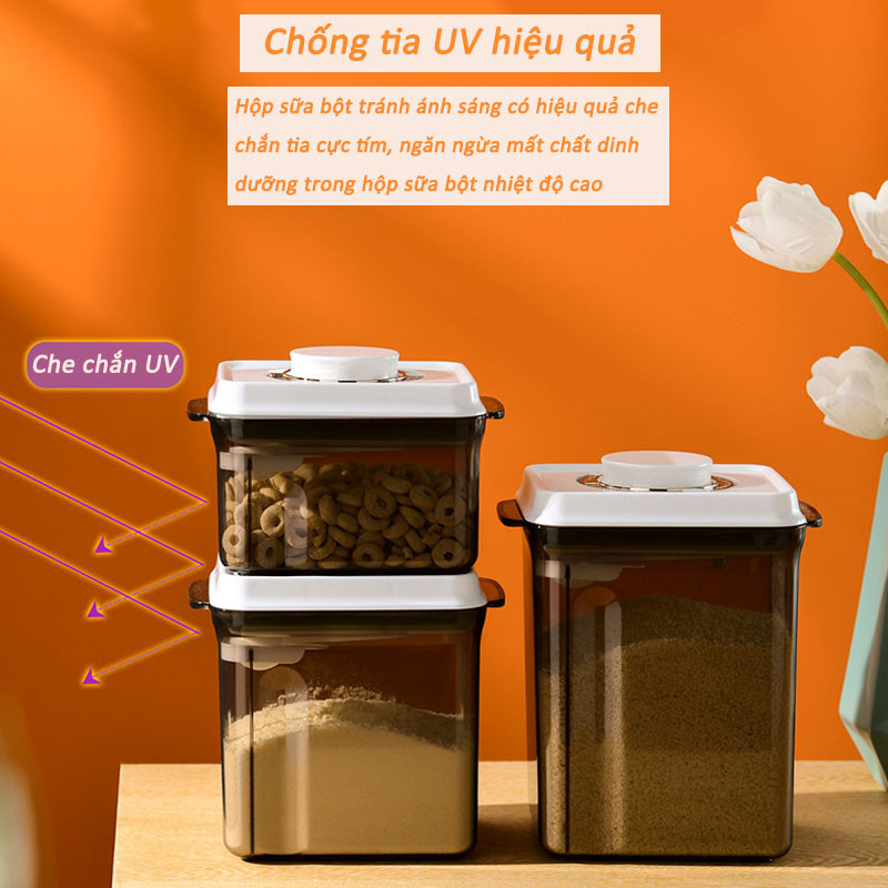 【1800/2400ML】Hộp Đựng Sữa Bột Chống Ẩm， Hộp Trữ Sữa Cho Bé Hút Chân Không Hàng Chính Hãng，nút cảm ứng，1800ml/2400ml