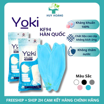 Khẩu Trang KF94 4D Yoki 4 Lớp, khẩu trang Yoki Chống tia UV cao cấp bản túi zip kháng khuẩn
