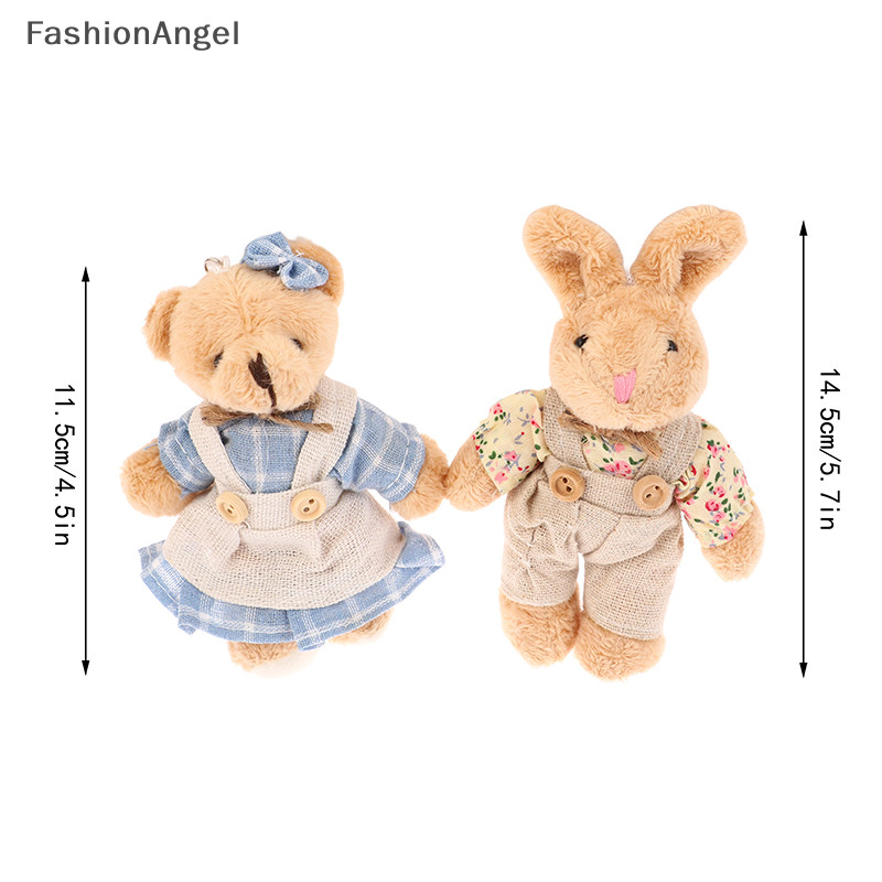 FashionAngel Dễ Thương Mặc Quần Áo Gấu Sang Trọng Hoạt Hình Mặt Dây Chuyền Búp Bê Nhồi Bông Mềm Móc Khóa Ba Lô Túi Ô Tô Móc Khóa Trang Trí Nhẫn Trẻ Em Quà Tặng TH