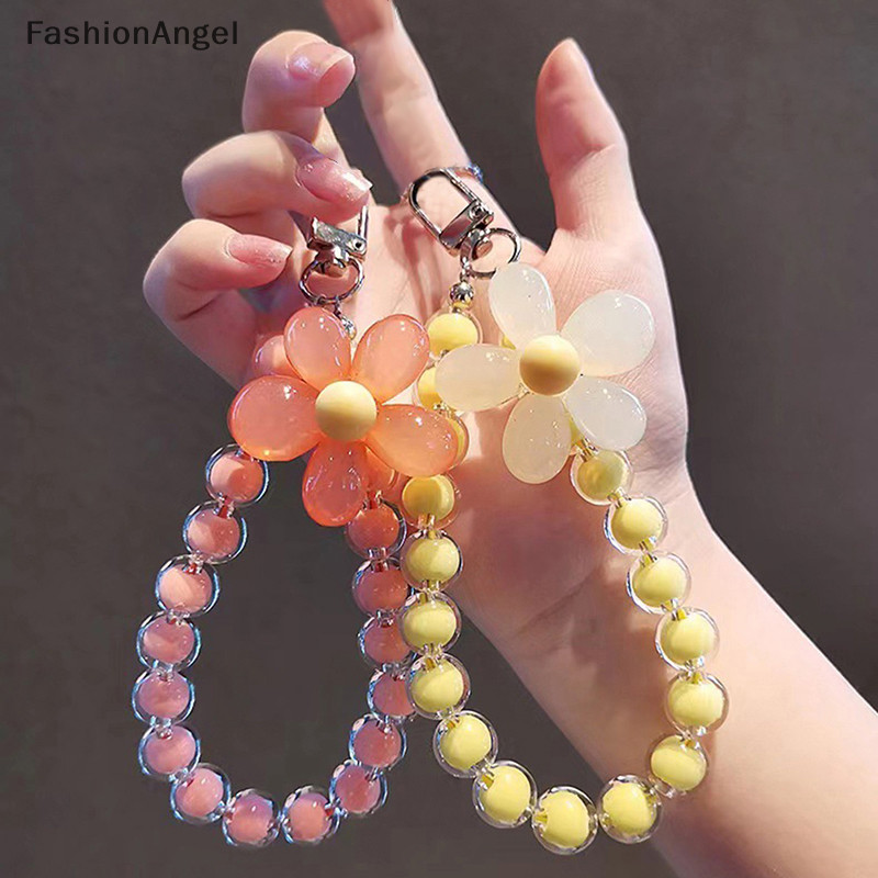 Fashionangel 1Pc Hoa Nhiều Màu Sắc Đính Hạt Điện Thoại Di Động Dây Đeo Quyến Rũ Dây Xích Nữ Cô Gái TH