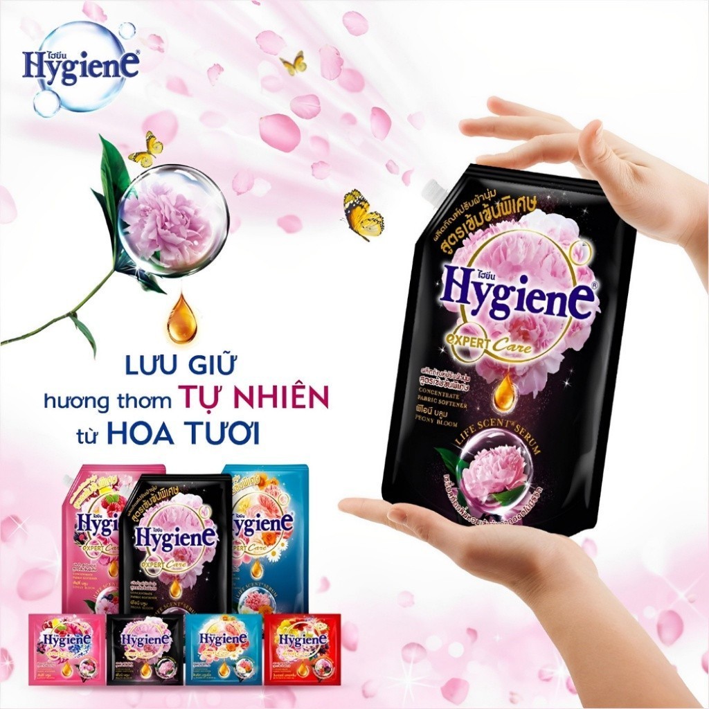 Nước xả vải Hygiene Thái Lan đậm đặc lưu hương lâu hơn (Túi) 1150 - 1300ml !