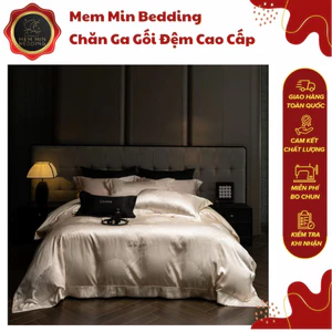 Bộ Chăn Ga Gối Gấm Tencel Cao Cấp Siêu Mềm Mại Êm Ái Thiết Kế Tinh Tế Đậm Chất Châu Âu - MemMinbedding Luxury