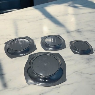 Đĩa phíp màu đen nhựa phíp melamine 4 size nhiều màu nhựa cao cấp