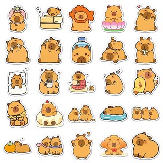 100 Chiếc Hoạt Hình Capybara Miếng Dán Động Vật Trang Trí Decal DIY Điện Thoại Laptop Chống Thấm Nước Dán Đồ Chơi