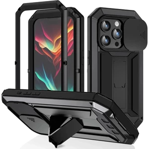 Hạng Nặng Giáp Chắc Chắn Kim Loại Dành Cho iPhone 17 16 15 Plus 14 13 Pro Max Vít Quân Sự Chống Sốc Bao Màn Hình Bảo Vệ Camera