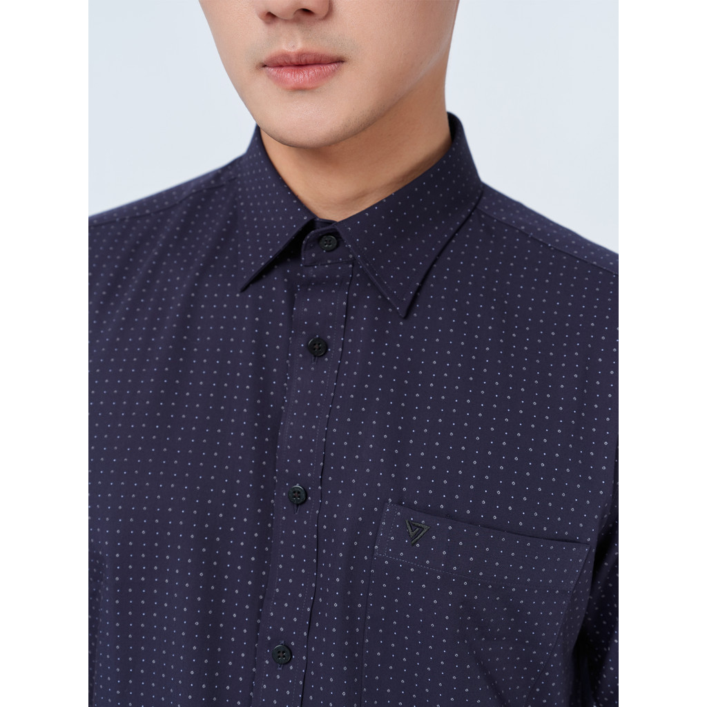 Sơ mi ngắn tay vạt tròn VIETTIEN vải sợi tre phom REGULAR VT00000319