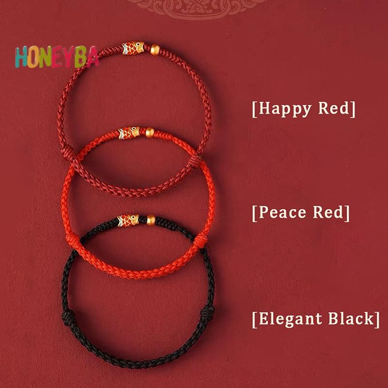 < Honeyba > Vòng tay may mắn cá Koi tay thời trang Vòng tay dệt tay dành cho nữ Những người bạn thân nhất Người yêu Kích thước Vòng tay có thể điều chỉnh Quà tặng