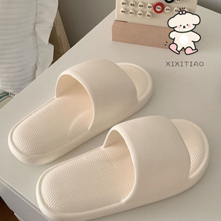 Xixitiao Dép Đế Bằng Giày Phòng Tắm Chống Trơn Trượt Mềm Mại Trong Nhà Mùa Hè Ngoài Trời Nam Nữ Đơn Giản Màu Trơn Thoải Mái Giải Trí Nhà