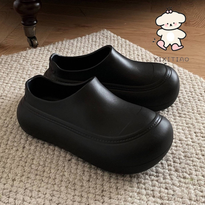 Xixitiao Cotton Dép Nữ Tăng Chiều Cao Giày Ngoài Mặc Đế Mềm Mới Thường Ngày