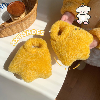 Xixitiao Dép Nữ Thu Đông Hoạt Hình Sáng Tạo Sang Trọng Paw Giày Dễ Thương Nhà Ấm Áp Vui Nhộn Người Ảnh Hưởng Vịt Lòng Bàn Tay