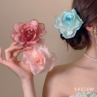 Drejew Vải lưới hoa bên mỏ vịt kẹp ảnh bầu không khí kẹp tóc giản dị phong cách kỳ nghỉ mũ phụ kiện tóc cao cấp