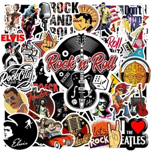 Hộp 50 Sticker Hình BĂNG NHẠC ROCK BAND – Decal Trang Trí Xe - Điện Thoại - Nón Bảo Hiểm Chống Nước - NSX Gì Cũng In