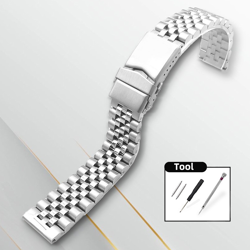Dây đeo đồng hồ bằng thép không gỉ Jubilee cao cấp 20mm 22mm với khóa gấp bằng thép không gỉ 316 cho SEIKO 5 Diver Lặn cá ngừ Samurai SKX007 Dây đeo đồng hồ nam