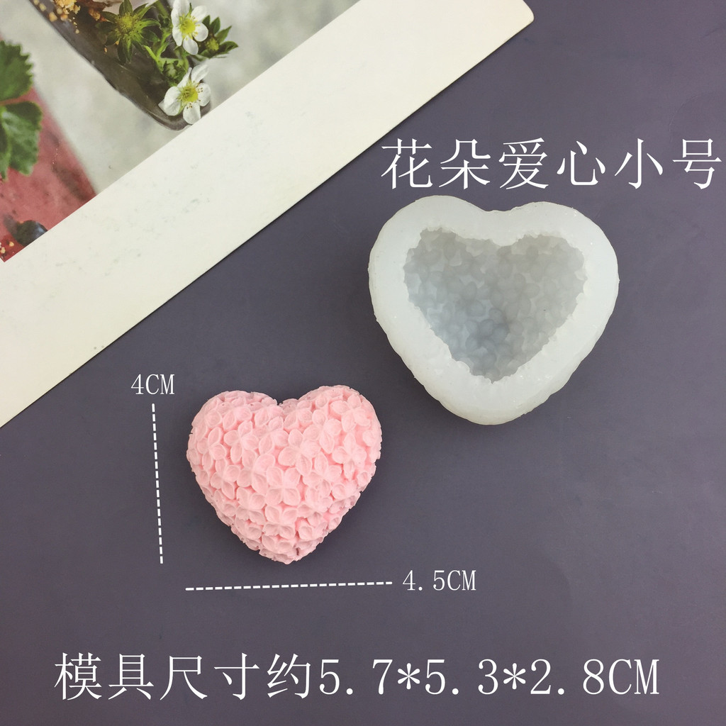 3d Hình Trái Tim Hoa Khuôn Silicon Mousse Bánh Trang Trí Khuôn Thơm Thạch Cao Khuôn Nến DIY Dụng Cụ Nướng Bánh