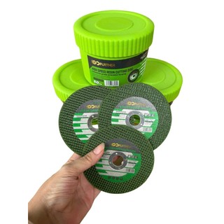Hộp 50 viên đá cắt sắt, cắt inox màu xanh cắt siêu ngọt 1 tấc (100mm) Gofuther Loại 1 Chính Hãng - Cắt Sắc, Ngọt,