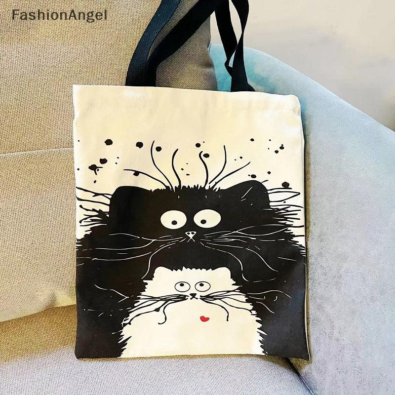 FashionAngel Sọc Túi Vải Nữ Sinh Viên Đại Học Lớp Vai Đi Lại Túi Dung Tích Lớn Túi Satchel Dễ Thương VN