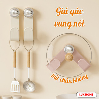 Giá Để Nắp Nồi Hút Chân Không Điều Chỉnh Kích Thước Linh Hoạt Dễ Dàng Lắp Đặt, Kệ Để Vung Nồi Nhà Bếp Tiện Lợi