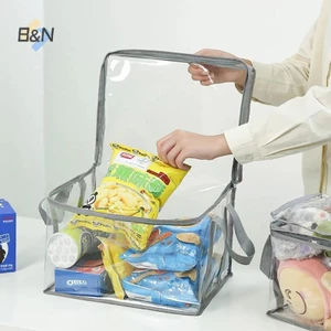 Túi đựng sách B & N Hộp đựng bộ sưu tập trong suốt Hộp đựng có thể xếp chồng lên nhau có tay cầm Hộp đựng chống bụi Túi có thể gập lại.