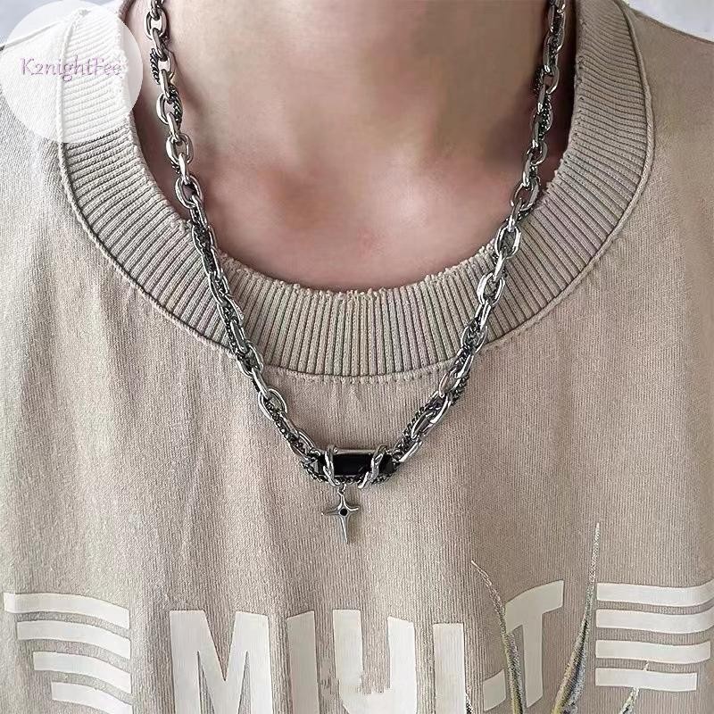 K2nightfee Đá Quý Đen Vòng Cổ Unisex Thiết Kế Thiểu Số Nhiều Lớp Cuộn Dây Cảm Giác Cao Cấp Xương Đòn Dây Chuyền Ngọt Ngào Mát Vòng Cổ Trang Sức VN