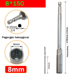 Đầu Chụp Bulong Dài 150MM, Chân Lục Giác, Size 8/10/12/13mm, Bán Lẻ, Chất Lượng Cao, Giá Tốt, Free Ship