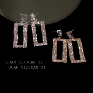 ❣️Full Kim Cương Zircon Hình Học Bông Tai Kết Cấu Sang Trọng Ánh Sáng Kim Cương Sang Trọng Người Nổi Tiếng Cao Cấp Bông Tai