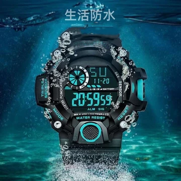 1 Đồng hồ thể thao đa chức năng dành cho nam, điện tử w Đồng hồ thể thao đa chức năng Đồng hồ điện tử nam Học sinh trung học cơ sở Đồng hồ báo thức chống nước phát sáng Đồng hồ trẻ em Thanh niên 05.20